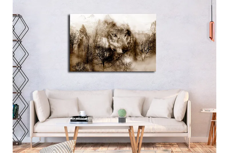 Tavla Mountain Predator (1 Part) Wide Brown 90x60, Artgeist sp. z o. o.