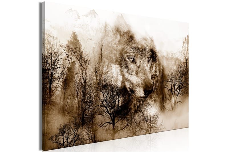 Tavla Mountain Predator (1 Part) Wide Brown 90x60 - Artgeist sp. z o. o. - Inredning - Tavlor & konst - Canvastavlor