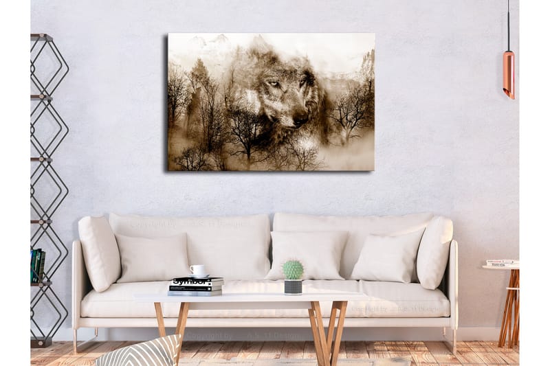 Tavla Mountain Predator (1 Part) Wide Brown 120x80 - Artgeist sp. z o. o. - Inredning - Tavlor & konst - Canvastavlor