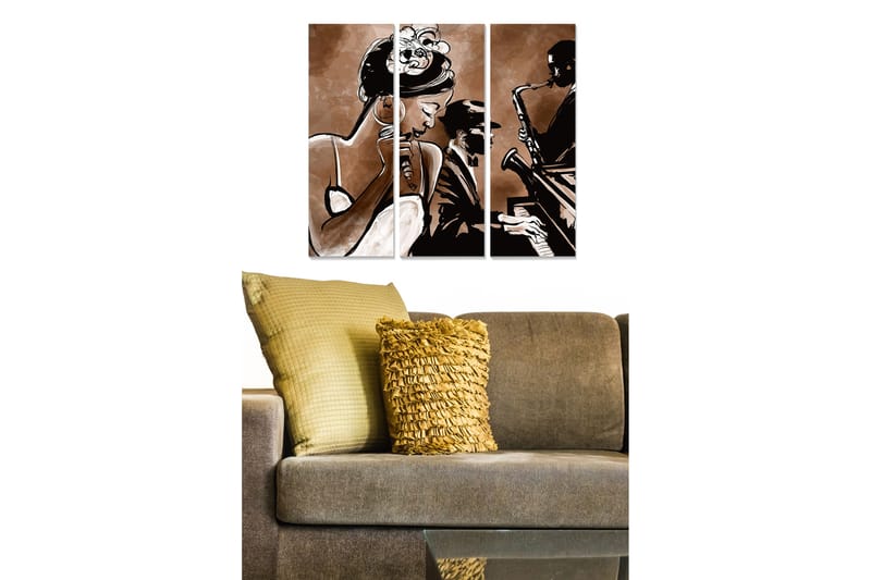 Tavla Music 3-pack Flerfärgad - 20x50 cm - Inredning - Tavlor & konst - Canvastavlor