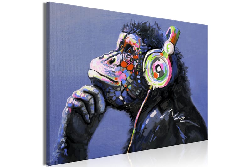 Tavla Musical Monkey (1 Part) Wide 90x60 - Artgeist sp. z o. o. - Inredning - Tavlor & konst - Canvastavlor
