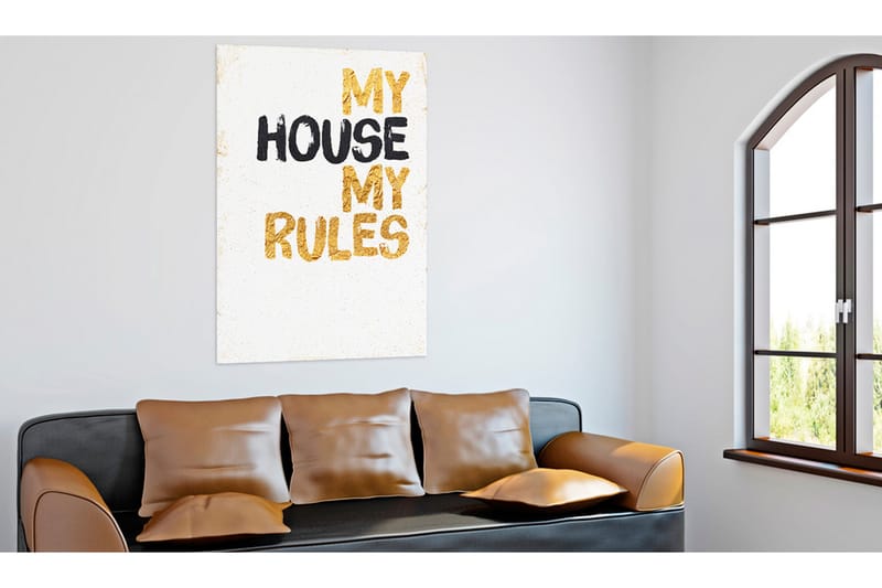 Tavla My Home My House My Rules 40x60 - Artgeist sp. z o. o. - Canvastavlor