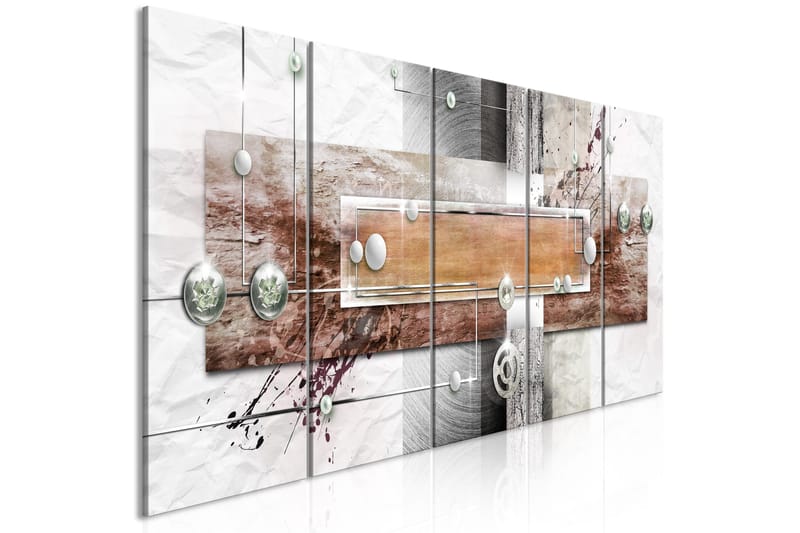 Tavla Mysterious Mechanism 5 Parts Narrow Brown 200x80, Artgeist sp. z o. o.