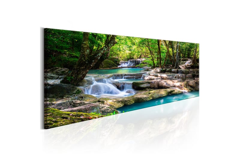 Tavla Nature Forest Waterfall 150x50 - Artgeist sp. z o. o. - Canvastavlor