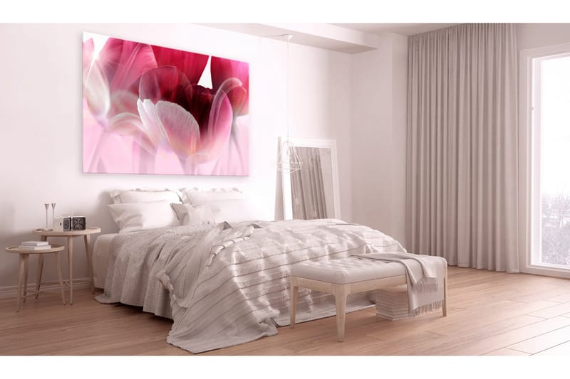 Tavla Nature: Pink Tulips 120x80, Artgeist sp. z o. o.