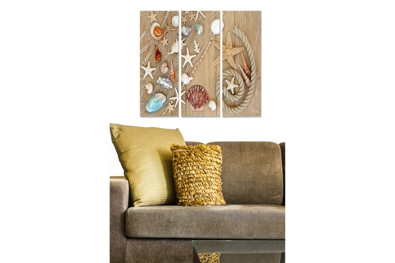 Tavla Nautical 3-pack Flerfärgad - 20x50 cm - Inredning - Tavlor & konst - Canvastavlor
