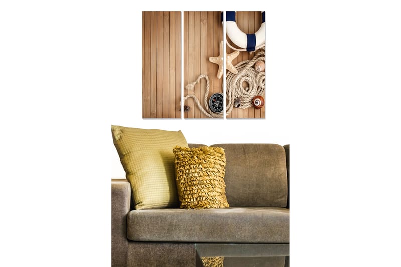 Tavla Nautical 3-pack Flerfärgad - 20x50 cm - Inredning - Tavlor & konst - Canvastavlor
