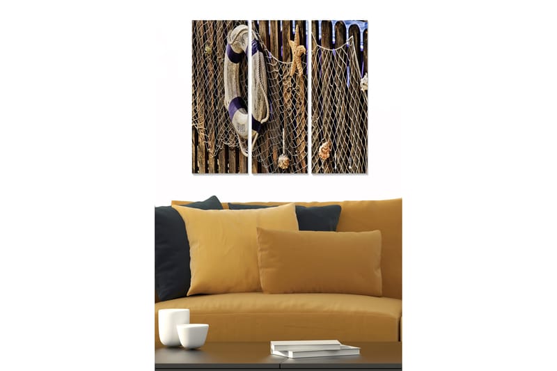 Tavla Nautical 3-pack Flerfärgad - 20x50 cm - Inredning - Tavlor & konst - Canvastavlor