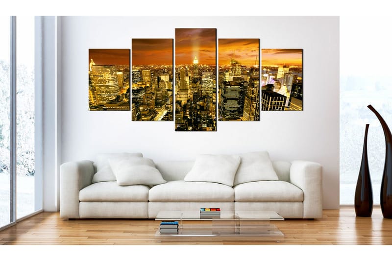 Tavla New York Amber 200x100 - Artgeist sp. z o. o. - Inredning - Tavlor & konst - Canvastavlor