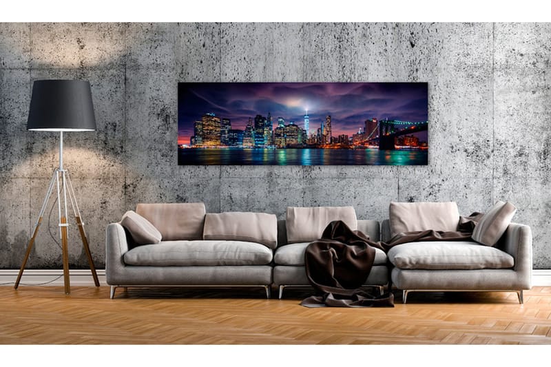 Tavla New York: Dark City 135x45 - Artgeist sp. z o. o. - Inredning - Tavlor & konst - Canvastavlor