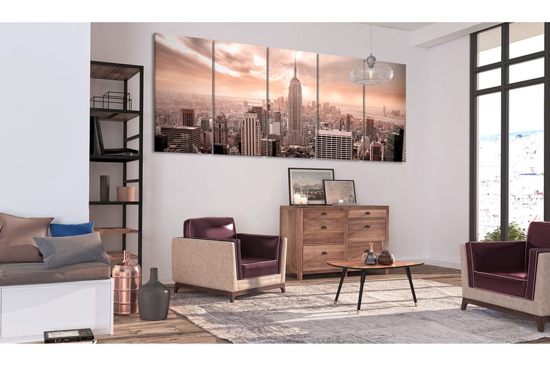 Tavla New York Manhattan 225x90 - Artgeist sp. z o. o. - Inredning - Tavlor & konst - Canvastavlor