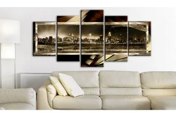 Tavla New York Starry Night Sepia 100x50 - Artgeist sp. z o. o. - Inredning - Tavlor & konst - Canvastavlor