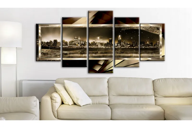 Tavla New York Starry Night Sepia 100x50 - Artgeist sp. z o. o. - Inredning - Tavlor & konst - Canvastavlor