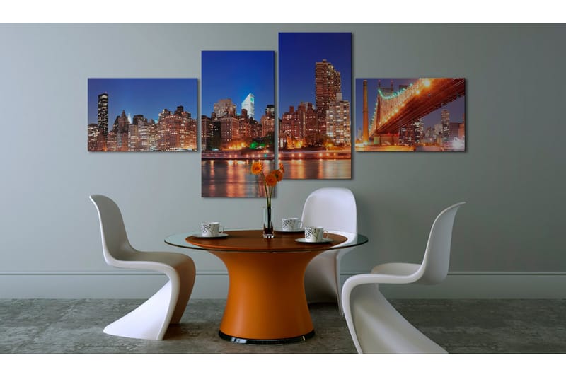 Tavla Night Panorama Nyc 200x90 - Artgeist sp. z o. o. - Inredning - Tavlor & konst - Canvastavlor