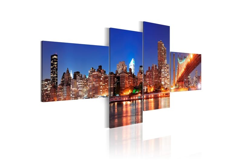 Tavla Night Panorama Nyc 200x90 - Artgeist sp. z o. o. - Inredning - Tavlor & konst - Canvastavlor