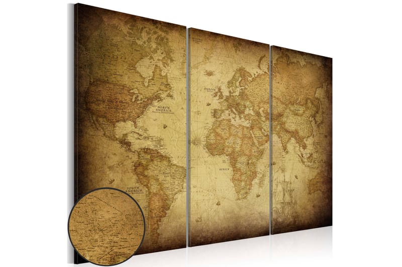 Tavla Old Map Triptych 120x80 - Artgeist sp. z o. o. - Inredning - Tavlor & konst - Canvastavlor