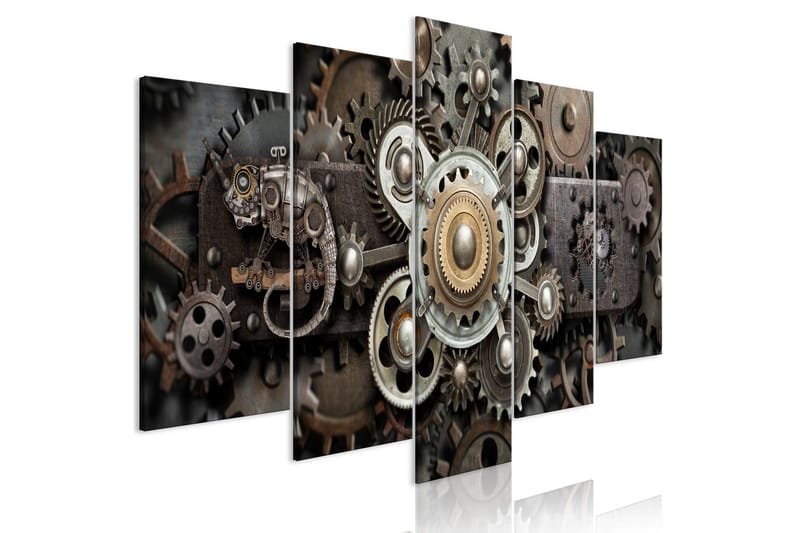 Tavla Old Mechanism 5 Parts Wide 200x100 - Artgeist sp. z o. o. - Inredning - Tavlor & konst - Canvastavlor