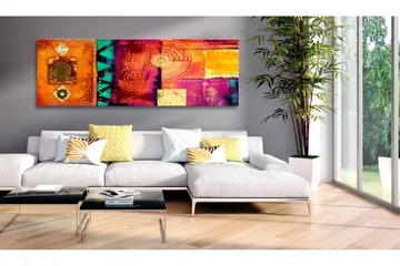 Tavla Orange Abstraction 135x45 - Artgeist sp. z o. o. - Inredning - Tavlor & konst - Canvastavlor