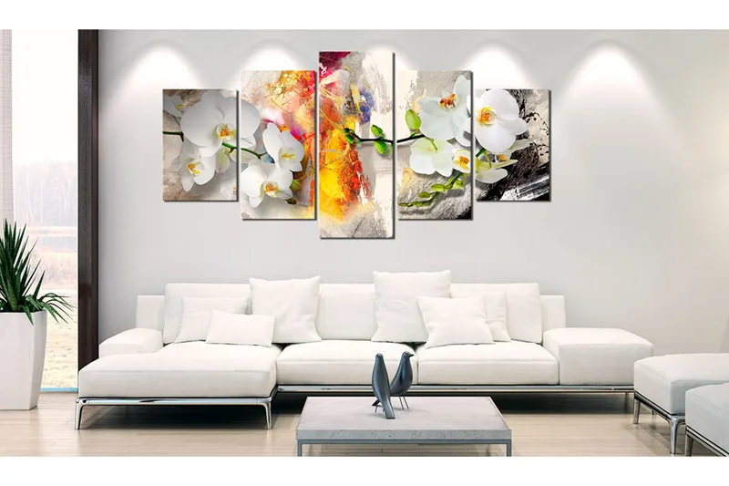 Tavla Orchid And Colors 200x100 - Artgeist sp. z o. o. - Inredning - Tavlor & konst - Canvastavlor