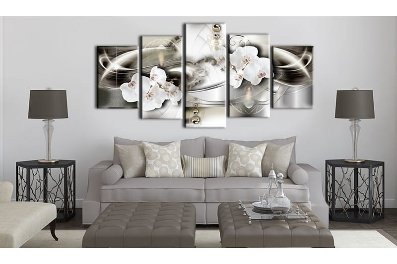 Tavla Orchids Among The Waves Of Gold 100x50 - Artgeist sp. z o. o. - Inredning - Tavlor & konst - Canvastavlor
