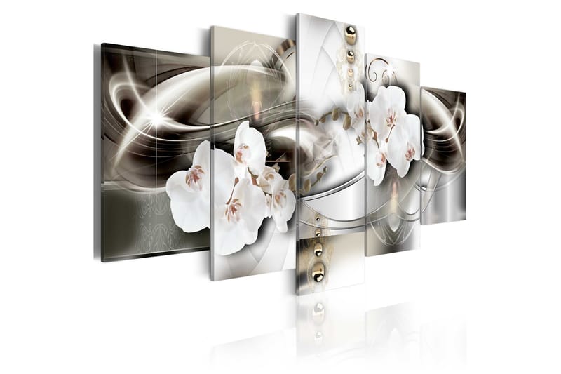 Tavla Orchids Among The Waves Of Gold 200x100 - Artgeist sp. z o. o. - Canvastavlor