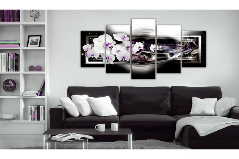 Tavla Orchids On A Black Background 200x100 - Artgeist sp. z o. o. - Inredning - Tavlor & konst - Canvastavlor