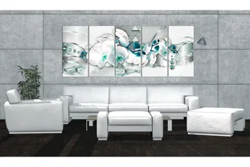 Tavla Orchises And Abstraction 225x90 - Artgeist sp. z o. o. - Inredning - Tavlor & konst - Canvastavlor