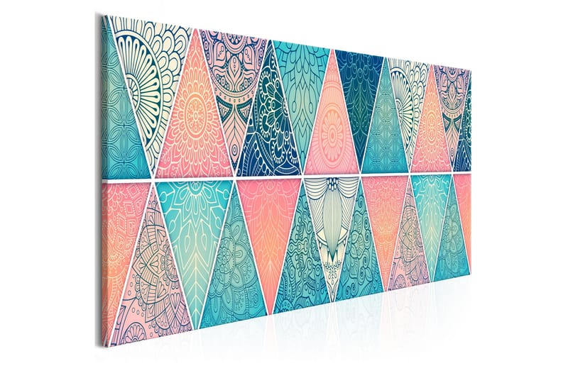 Tavla Oriental Triangles 5 Parts Narrow 225x90 - Artgeist sp. z o. o. - Inredning - Tavlor & konst - Canvastavlor