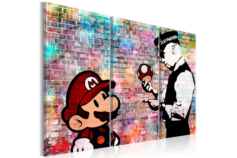 Tavla Rainbow Brick Banksy 120x80, Artgeist sp. z o. o.