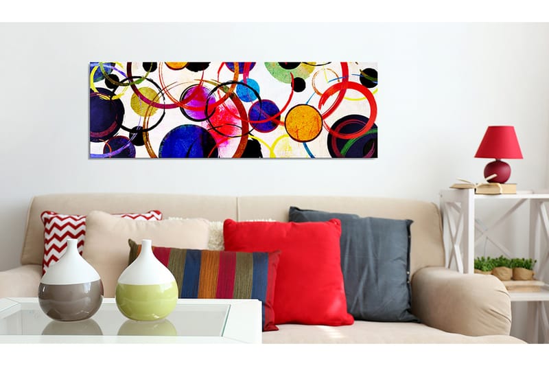 Tavla Rainbow Circles 135x45 - Artgeist sp. z o. o. - Inredning - Tavlor & konst - Canvastavlor