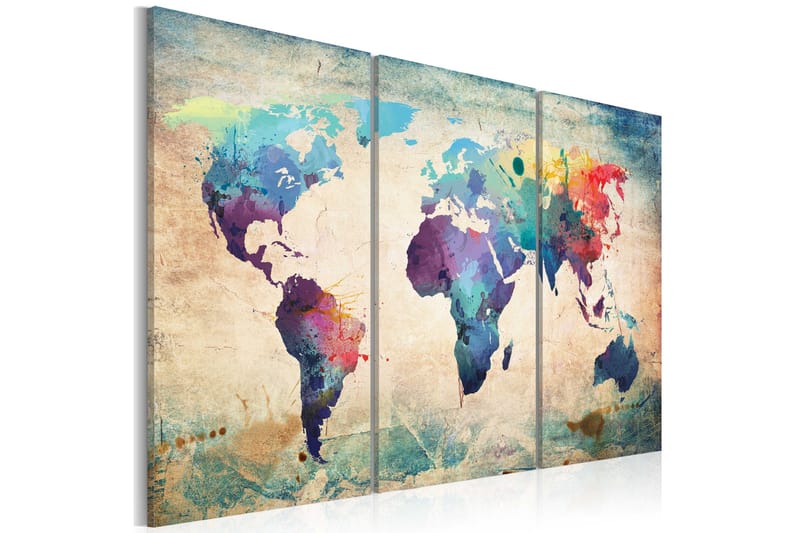 Tavla Rainbow-Färgade Området Triptych 60x40, Artgeist sp. z o. o.