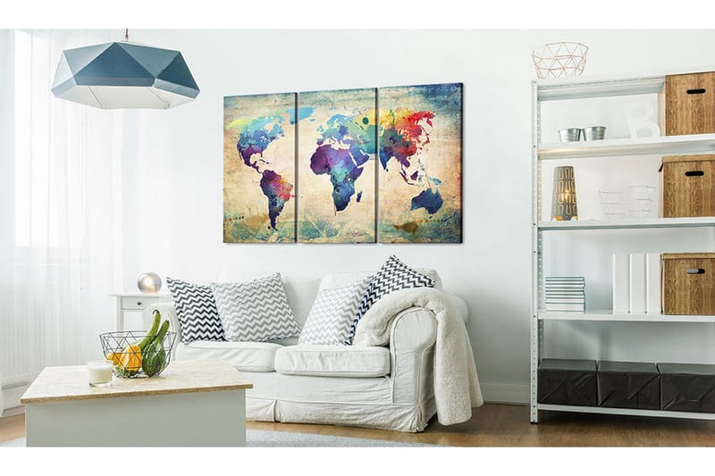 Tavla Rainbow-Färgade Området Triptych 60x40 - Artgeist sp. z o. o. - Inredning - Tavlor & konst - Canvastavlor