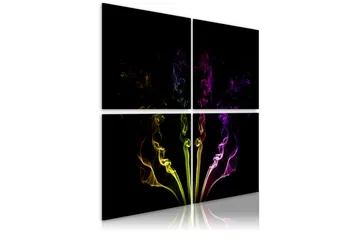 Tavla Rainbow-Färgade Rök Spår 40x40 - Artgeist sp. z o. o. - Inredning - Tavlor & konst - Canvastavlor