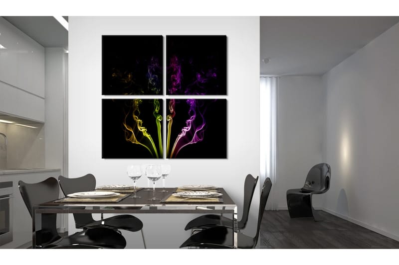 Tavla Rainbow-färgade rök spår 60x60 - Artgeist sp. z o. o. - Inredning - Tavlor & konst - Canvastavlor