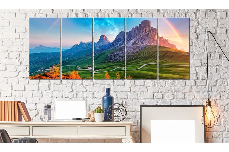 Tavla Rainbow In The Alps 225x90 - Artgeist sp. z o. o. - Inredning - Tavlor & konst - Canvastavlor