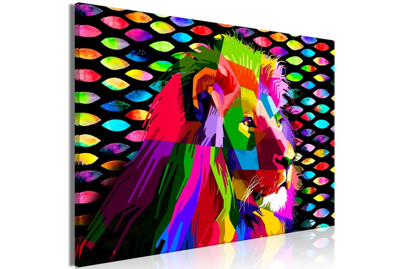 Tavla Rainbow Lion (1 Part) Wide 90x60 - Artgeist sp. z o. o. - Inredning - Tavlor & konst - Canvastavlor