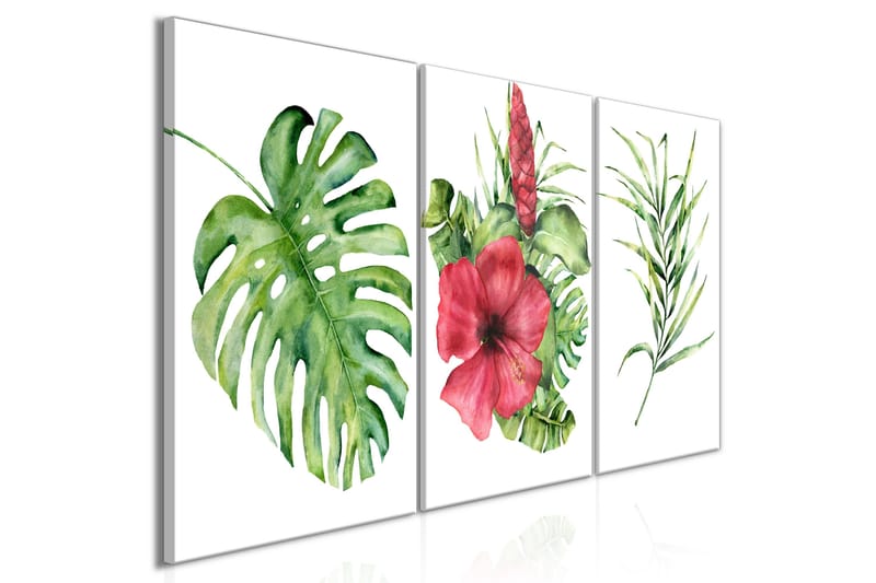 Tavla Red Hibiscus 3 Parts 120x60, Artgeist sp. z o. o.