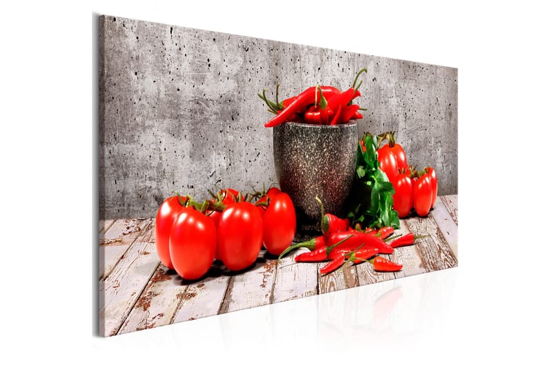Tavla Red Vegetables (1 Part) Concrete Narrow 150x50 - Artgeist sp. z o. o. - Inredning - Tavlor & konst - Canvastavlor