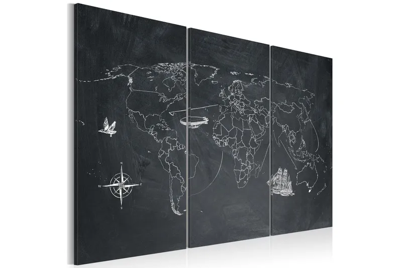Tavla Resa Runt Världen Triptyken 60x40, Artgeist sp. z o. o.
