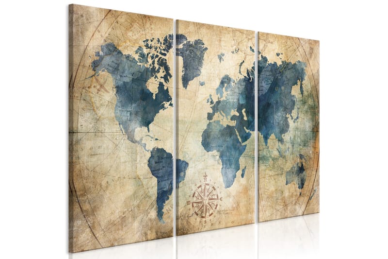 Tavla Retro Map 3 Parts 90x60, Artgeist sp. z o. o.