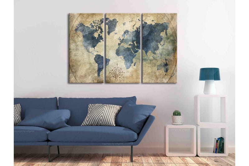 Tavla Retro Map 3 Parts 90x60 - Artgeist sp. z o. o. - Inredning - Tavlor & konst - Canvastavlor