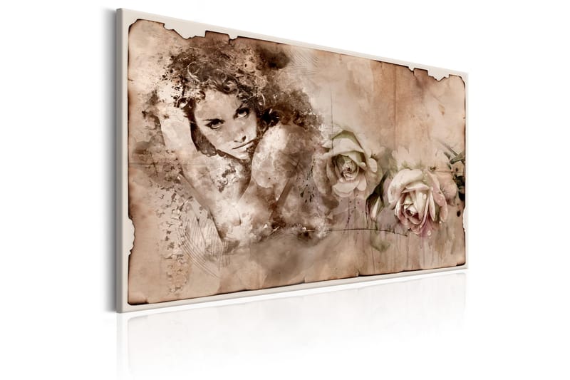 Tavla Retro Style: Woman and Roses 120x80 - Artgeist sp. z o. o. - Inredning - Tavlor & konst - Canvastavlor