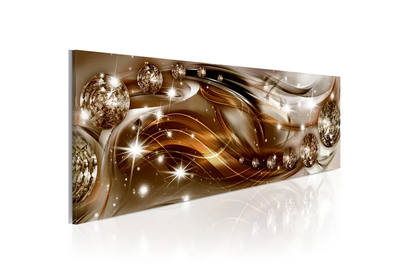 Tavla Ribbon Of Bronze And Glitter 135x45, Artgeist sp. z o. o.