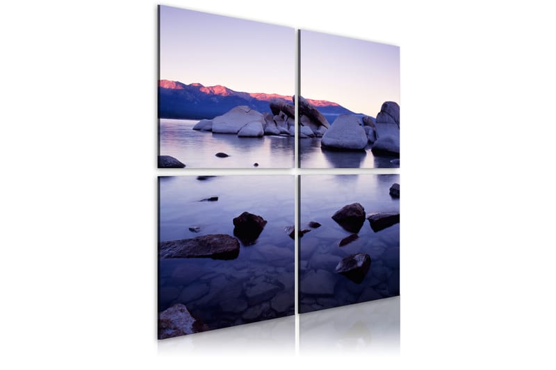 Tavla Rocky stranden av alpin sjö 60x60 - Artgeist sp. z o. o. - Inredning - Tavlor & konst - Canvastavlor