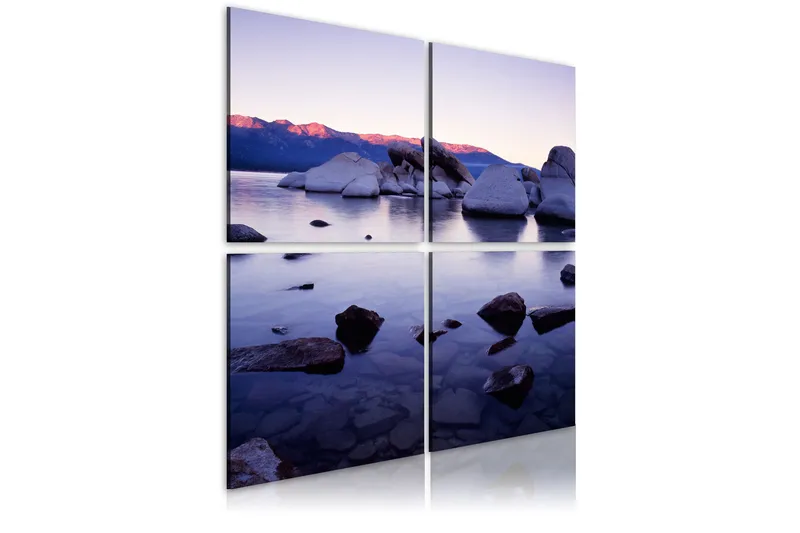 Tavla Rocky stranden av alpin sjö 60x60 - Artgeist sp. z o. o. - Inredning - Tavlor & konst - Canvastavlor