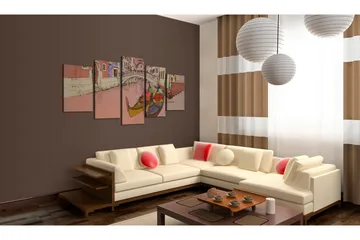 Tavla Romantic Gondolas 5 Pieces 100x50 - Artgeist sp. z o. o. - Inredning - Tavlor & konst - Canvastavlor