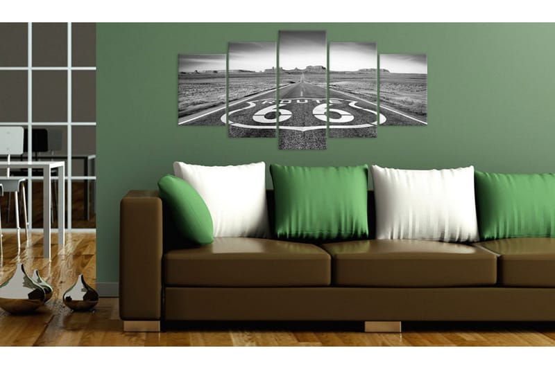 Tavla Route 66 Black And White 200x100 - Artgeist sp. z o. o. - Inredning - Tavlor & konst - Canvastavlor
