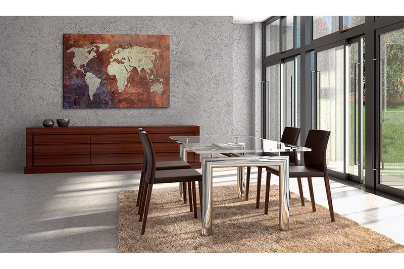 Tavla Rusty Världskarta 60x40 - Artgeist sp. z o. o. - Inredning - Tavlor & konst - Canvastavlor