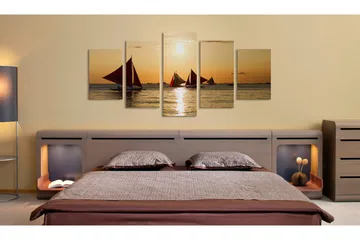 Tavla Sailbloats At Dusk 100x50 - Artgeist sp. z o. o. - Inredning - Tavlor & konst - Canvastavlor