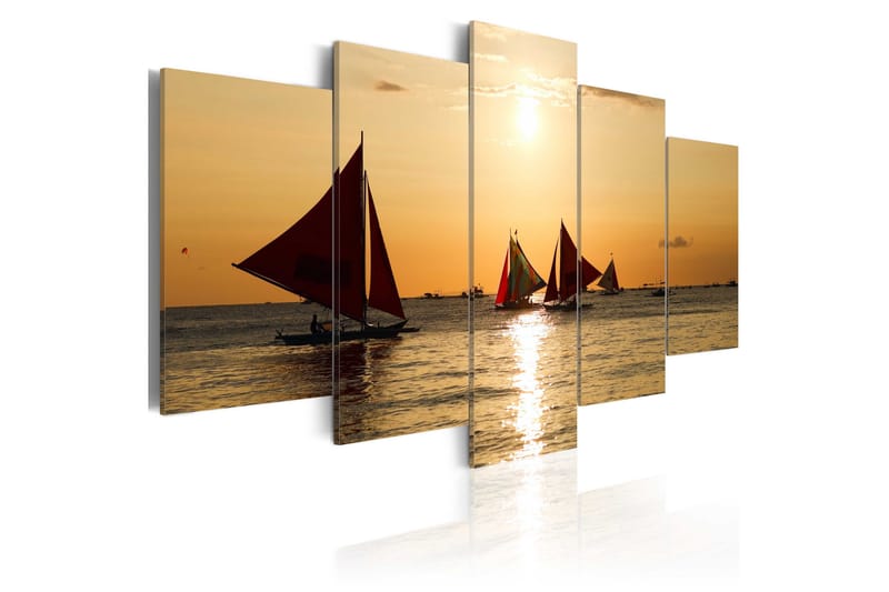 Tavla Sailbloats At Dusk 200x100, Artgeist sp. z o. o.